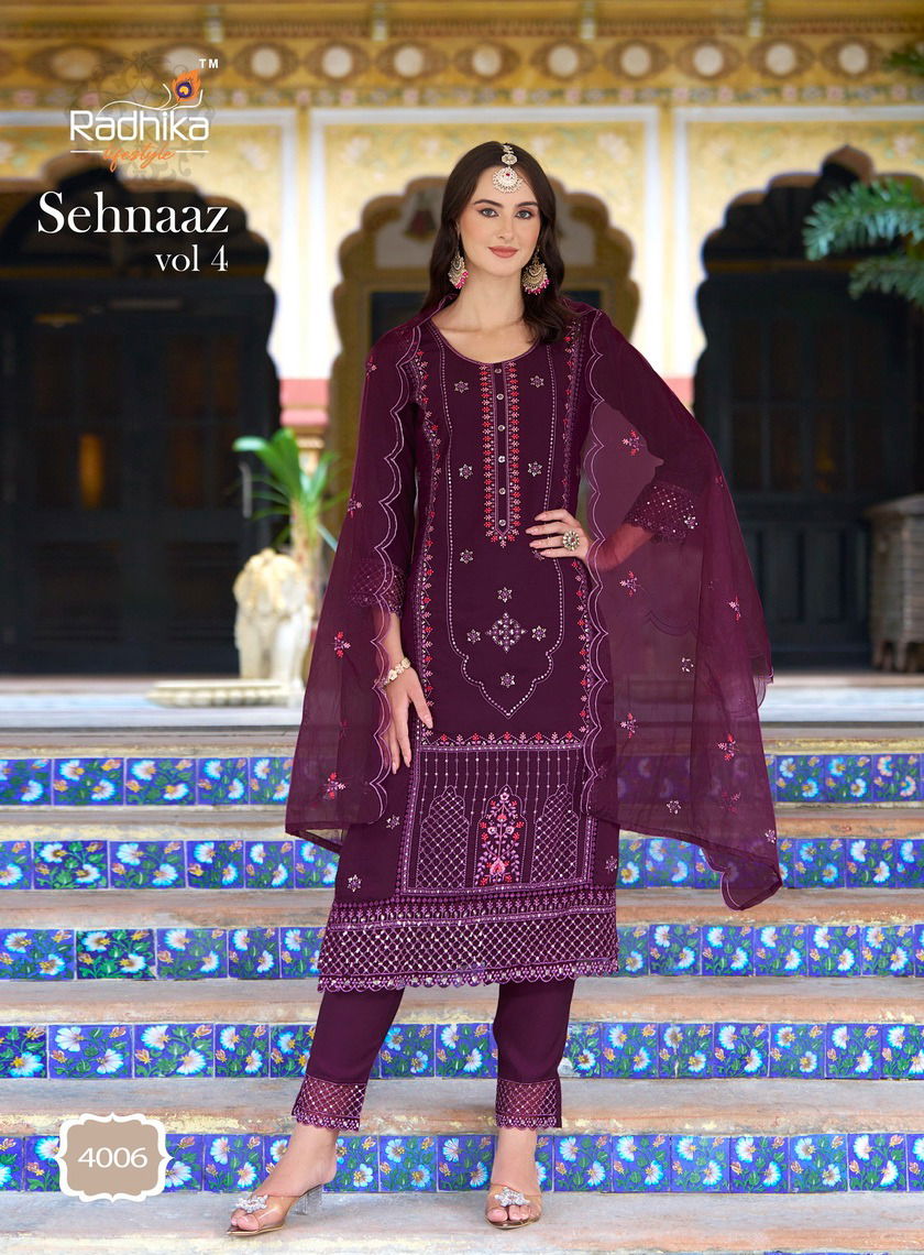 Sehnaz Vol 4 By Radhika Roman Silk Designer Kurti With Bottom Dupatta Wholesale Shop In Surat